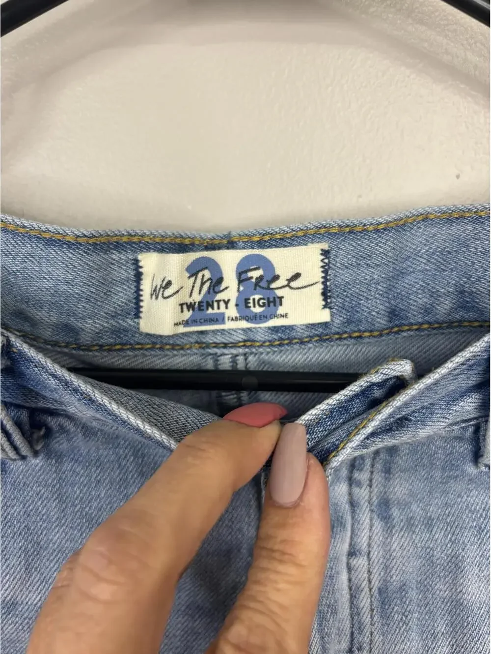 NWOT We The Free Distressed High-Waisted Denim Shorts Size 28